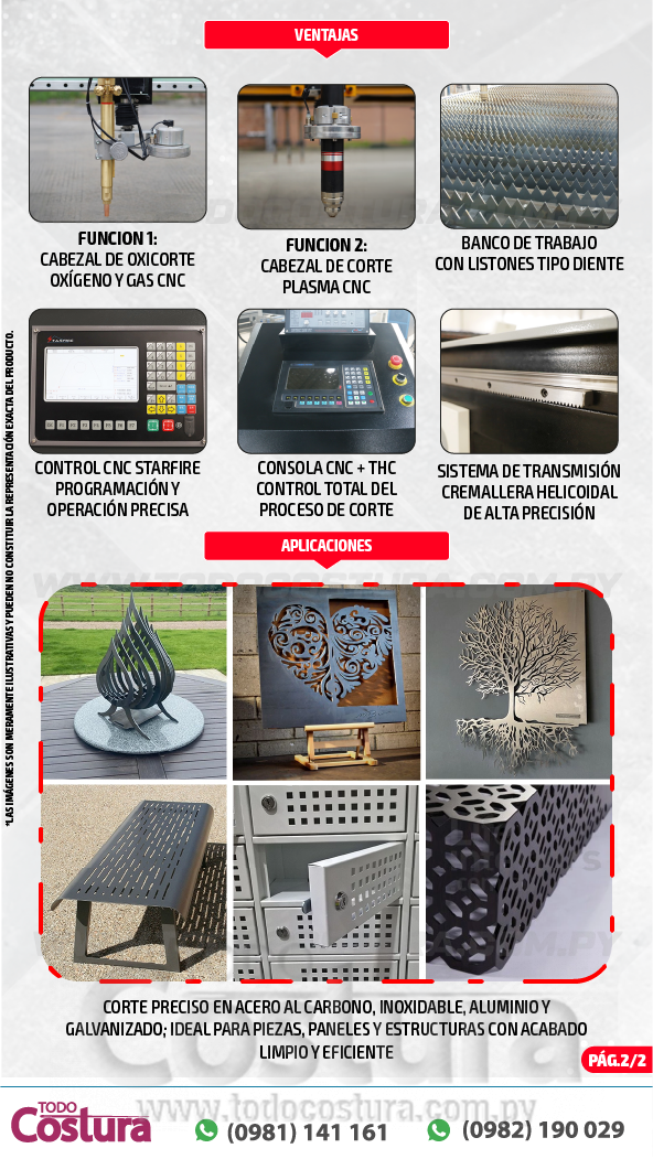 CORTADORA PLASMA CNC 2 EN 1 (120A - 150X300CM) WILLPEX WP-1530P-120A